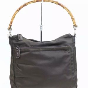 Gucci nylon handbag with bamboo handle